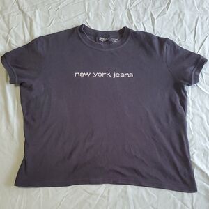 New York & Company Black Cotton T-Shirt. Vintage T.